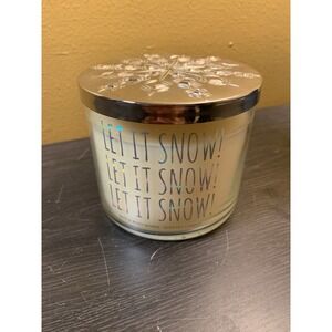 Bath And Body‎ Works Let It Snow Twisted Peppermint Candle 14.5oz 3 Wick *New*